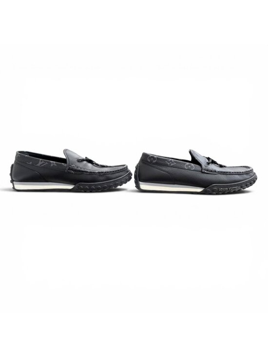 Louis Vuitton LV Line Monogram Flower Leather Loafers Driving Shoes 7.5 main image 8
